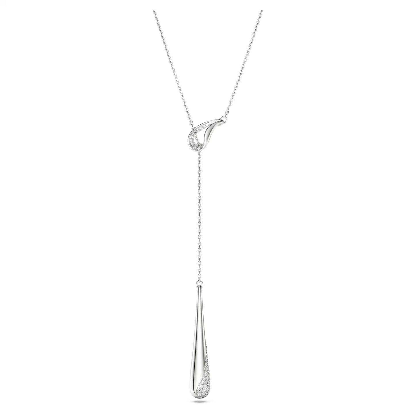 Swarovski Classica Y pendant, Round cut, White, Sterling silver