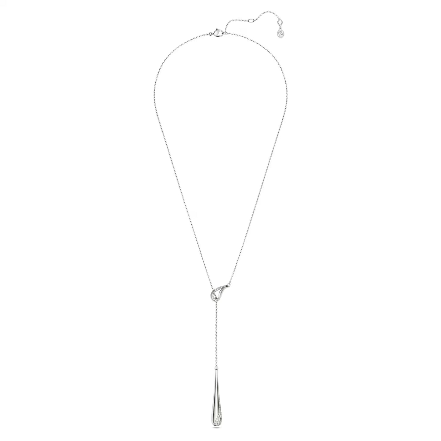 Swarovski Classica Y pendant, Round cut, White, Sterling silver