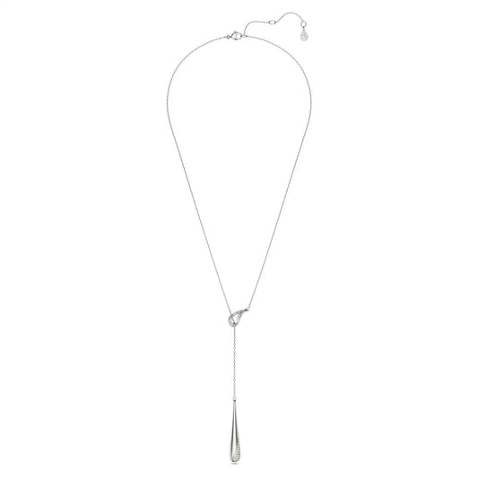 Swarovski Classica Y pendant, Round cut, White, Sterling silver
