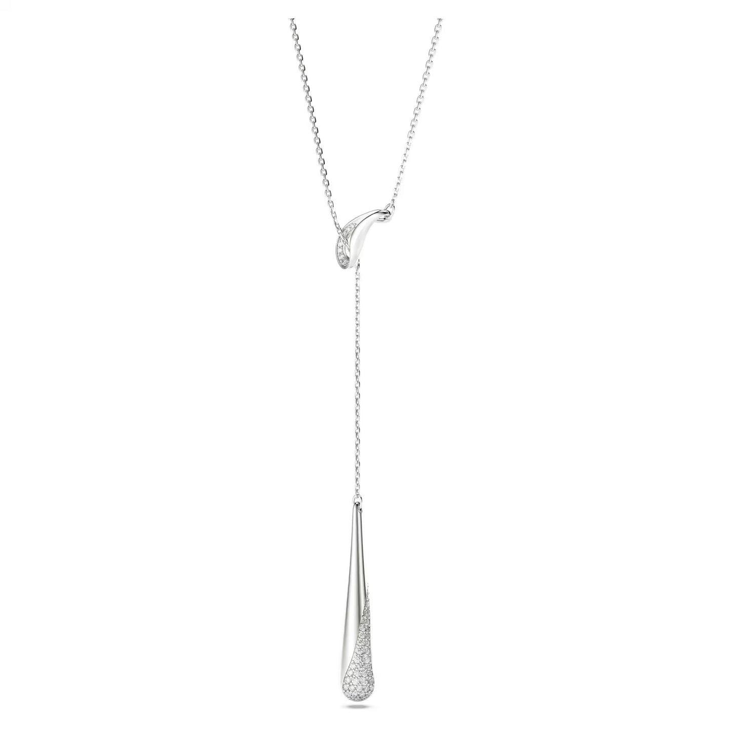 Swarovski Classica Y pendant, Round cut, White, Sterling silver