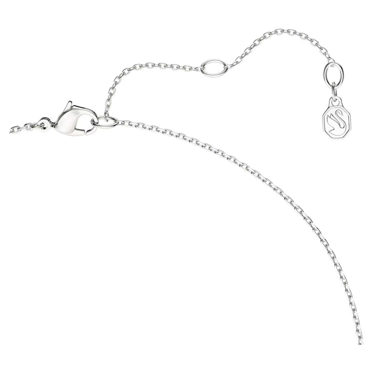 Swarovski Classica Y pendant, Round cut, White, Sterling silver