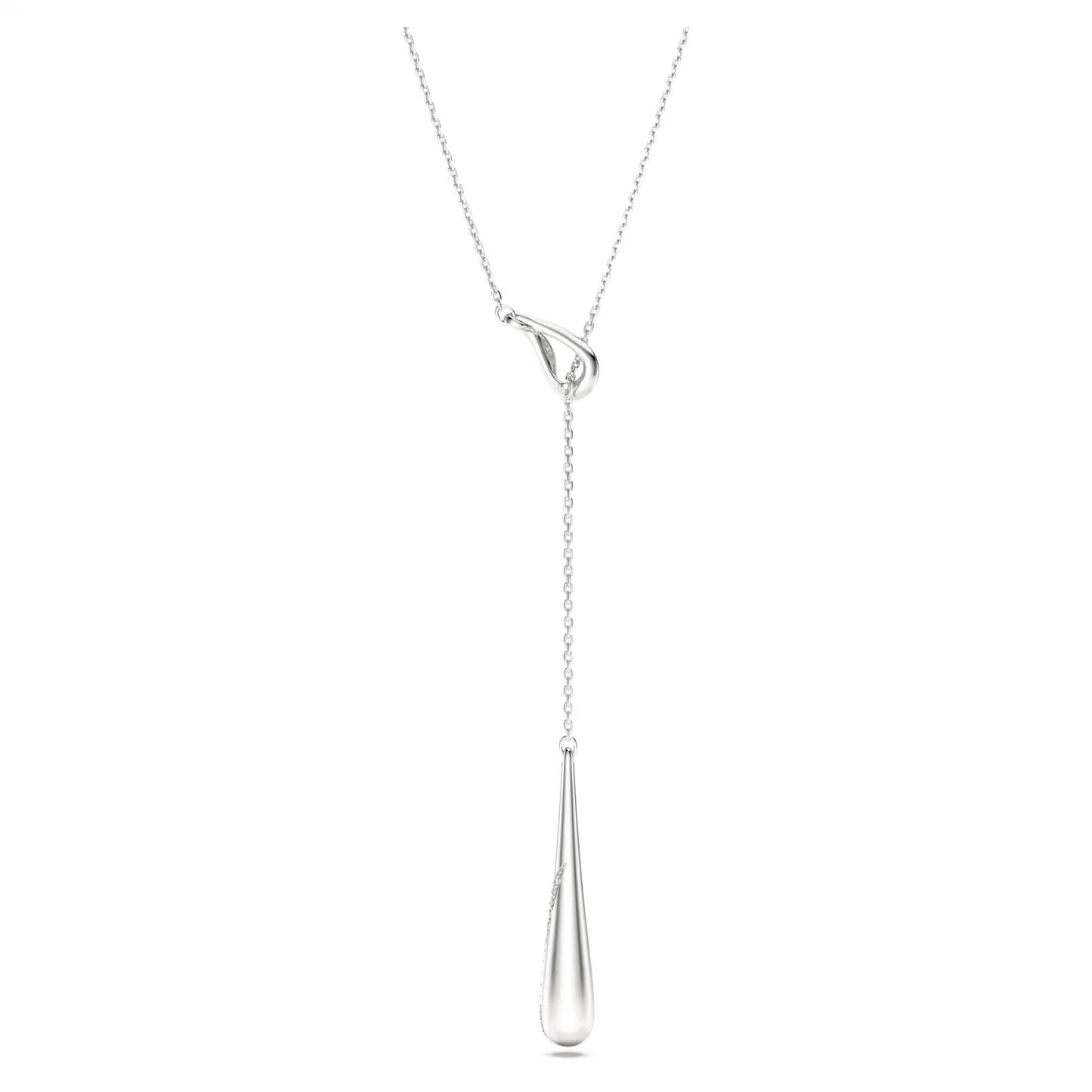 Swarovski Classica Y pendant, Round cut, White, Sterling silver