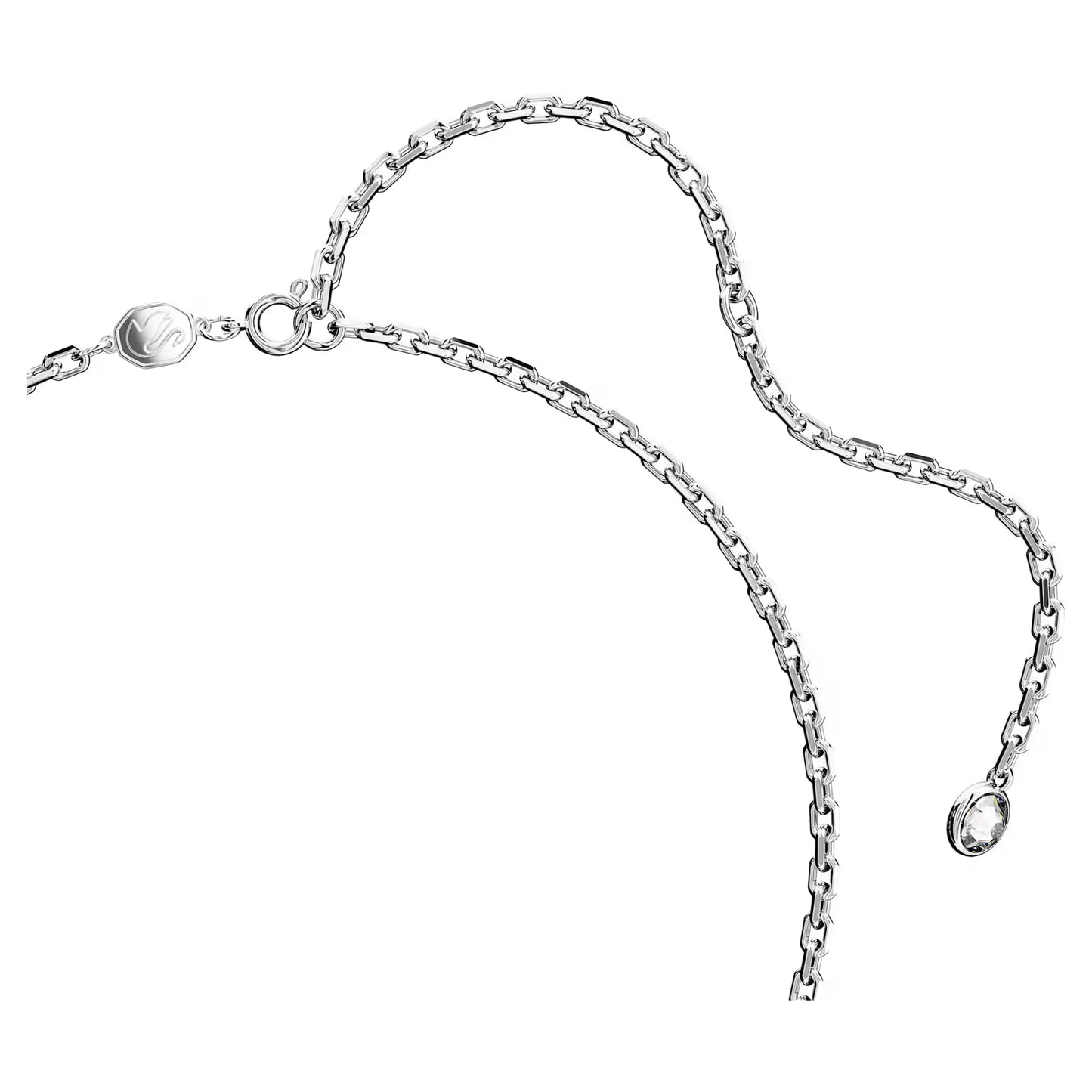 Swarovski Iconic Swan necklace, Swan, Long, White, Rhodium plated