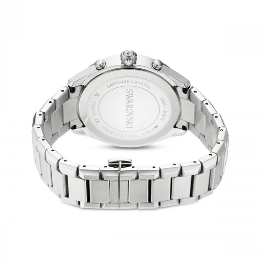 Dextera tachymetre watch, Swiss Made, Metal bracelet, Silver tone, Stainless steel