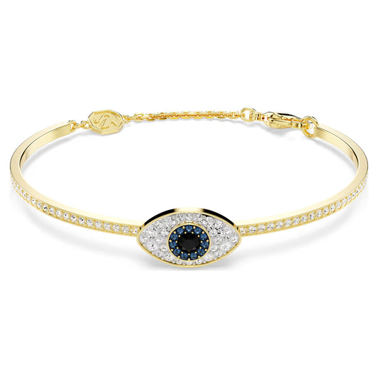 Symbolica bangle, Evil eye, Blue, Gold-tone plated
