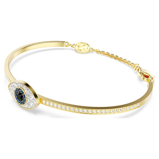 Symbolica bangle, Evil eye, Blue, Gold-tone plated