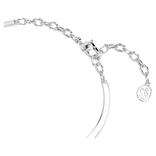 Symbolica bracelet, Pavé, Horseshoe, White, Rhodium plated