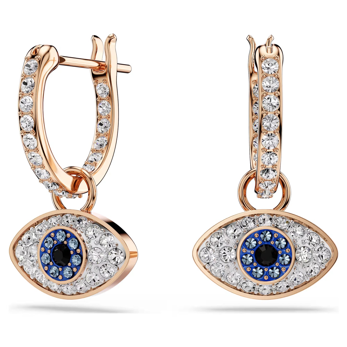 Symbolica drop earrings, Eye, Multicolored, Rose gold-tone plated