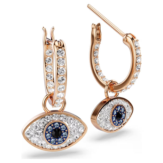 Symbolica drop earrings, Eye, Multicolored, Rose gold-tone plated