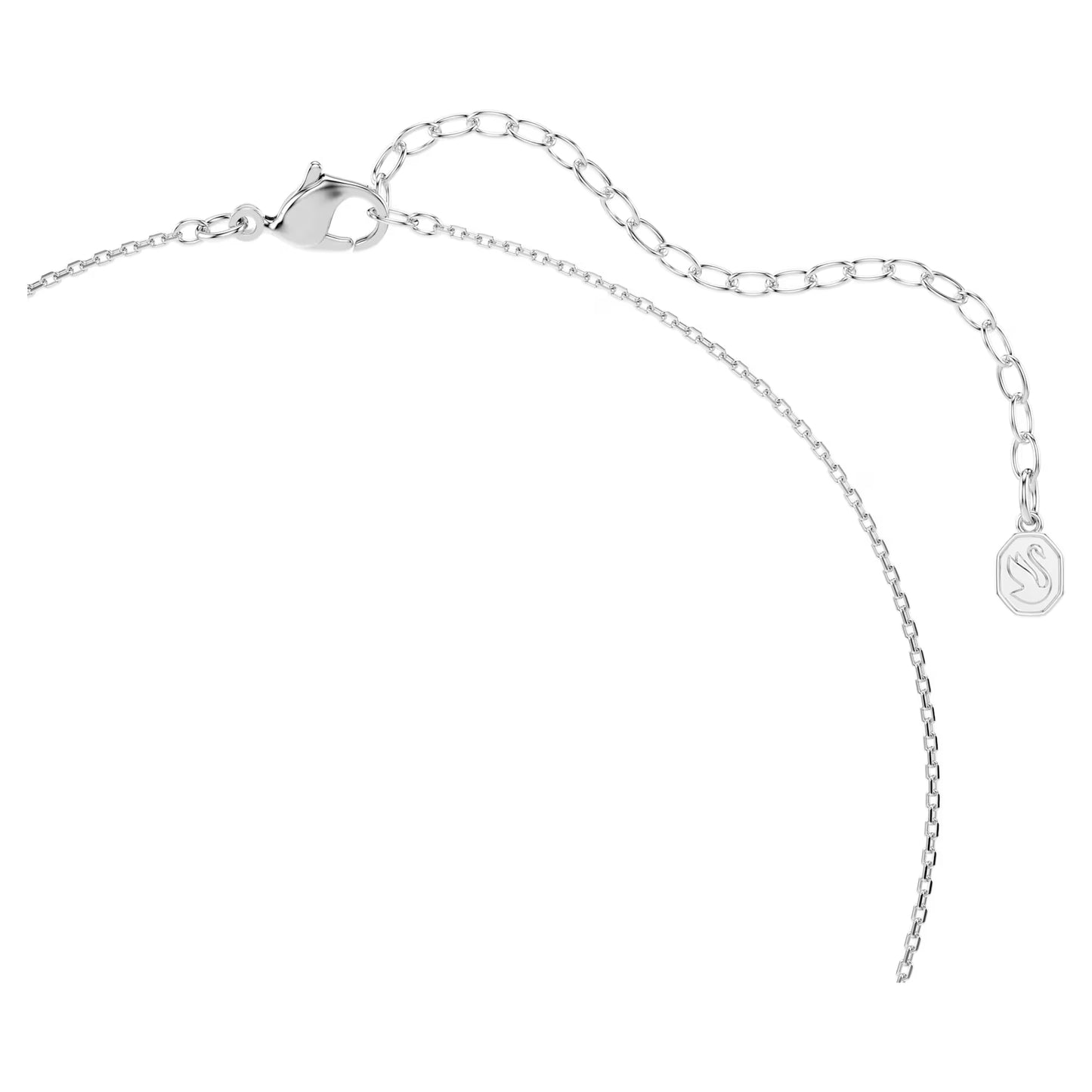 Symbolica pendant, Round cut, Pavé, Horse shoe, Blue, Rhodium plated