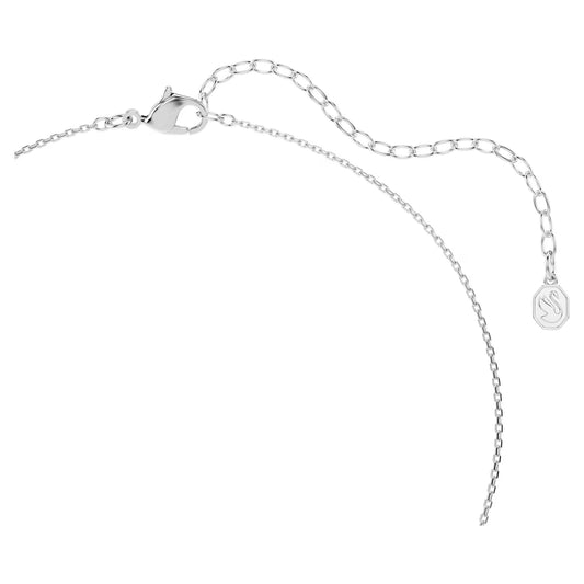 Symbolica pendant, Round cut, Pavé, Horse shoe, Blue, Rhodium plated