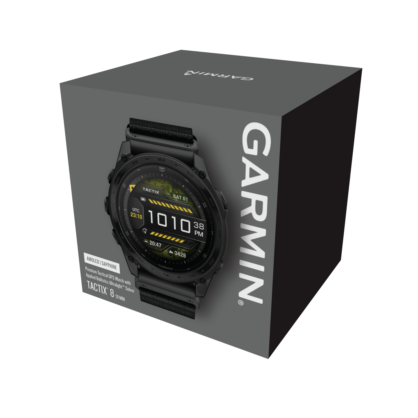 Garmin Tactix 8 51mm AMOLED Sapphire Titanium Tactical Black Nylon Band