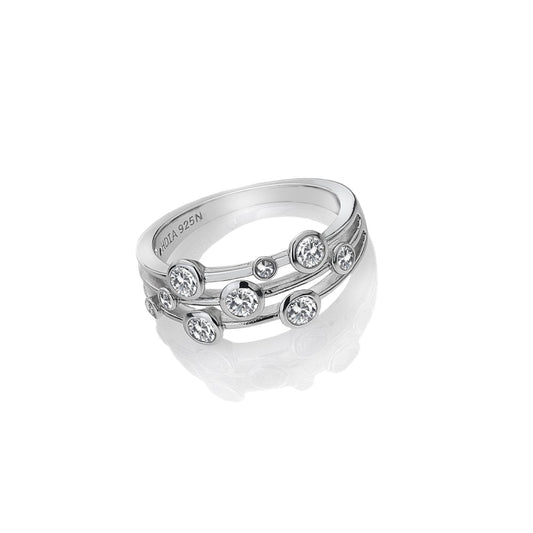 Silver Tender Statement CZ Ring - N
