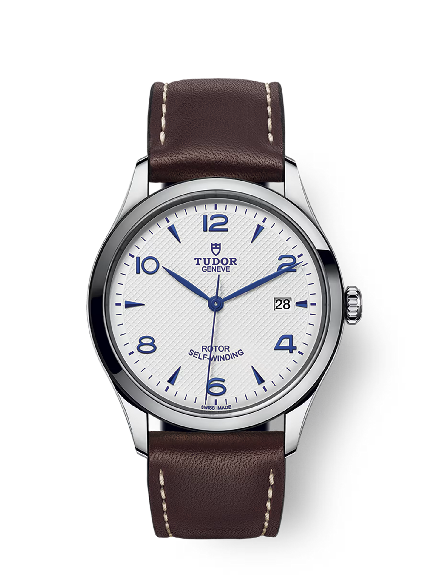 1926 39mm Steel Case Opaline and Blue Dial Watch