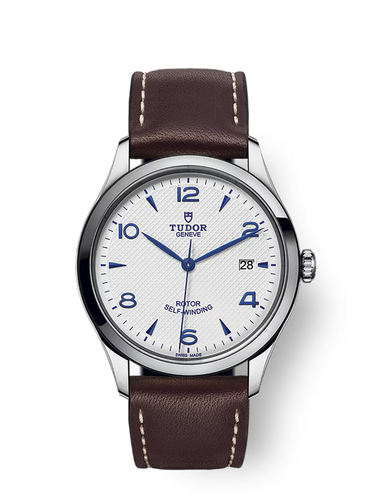 1926 39mm Steel Case Opaline and Blue Dial Watch