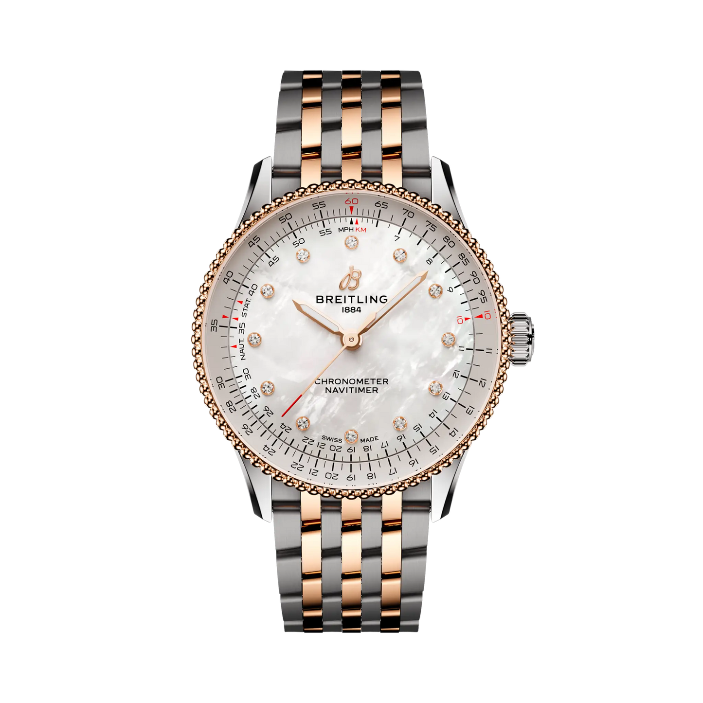 NAVITIMER AUTOMATIC 36 | 36mm Steel Case Pearl & Diamond Dot Dial