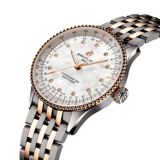 NAVITIMER AUTOMATIC 36 | 36mm Steel Case Pearl & Diamond Dot Dial
