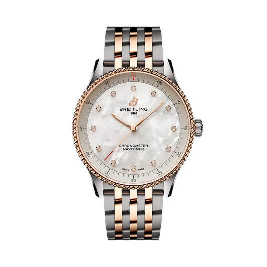 NAVITIMER 32 | 32mm Steel Case Pearl & Diamond Dot Dial