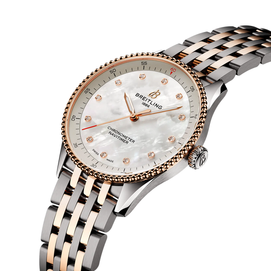 NAVITIMER 32 | 32mm Steel Case Pearl & Diamond Dot Dial