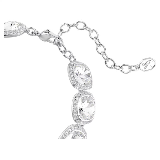 Una Angelic bracelet Cushion cut, White, Rhodium plated