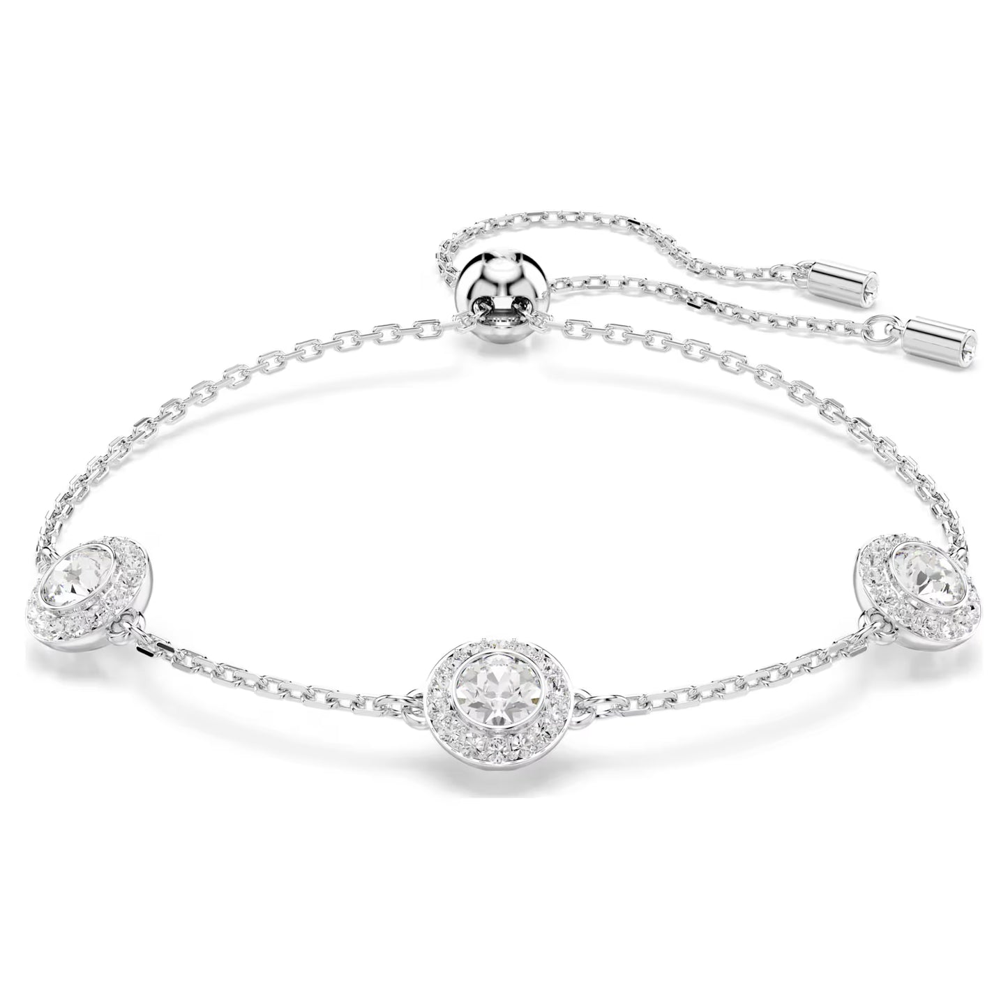 Una Angelic bracelet, Round cut, Double sided motifs, White, Rhodium plated