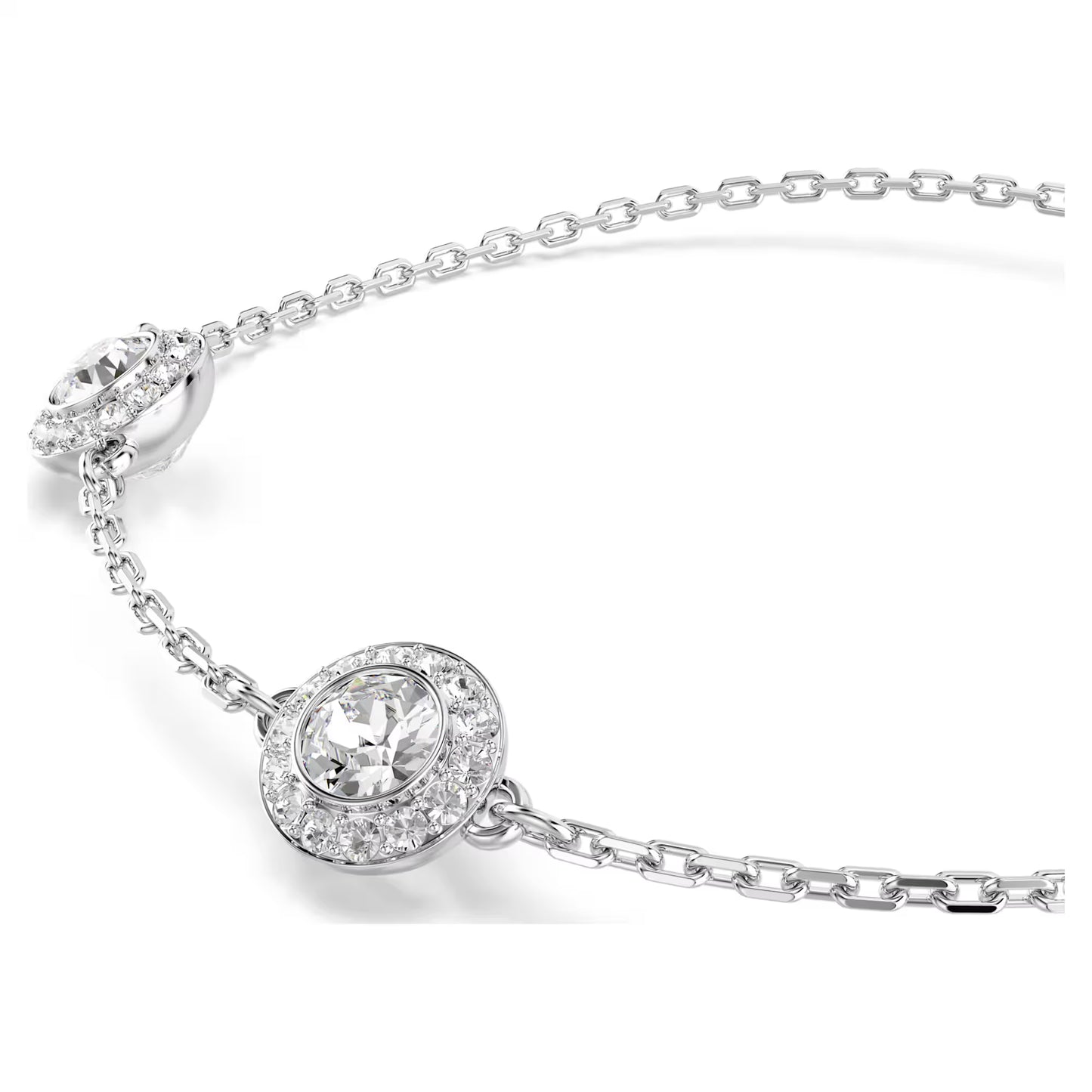 Una Angelic bracelet, Round cut, Double sided motifs, White, Rhodium plated