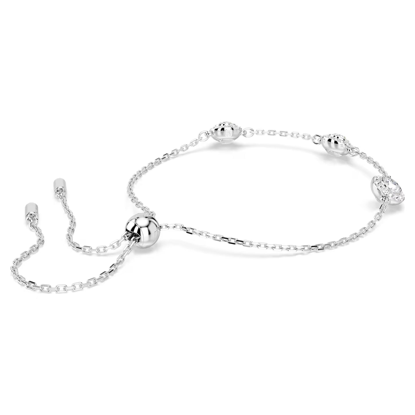 Una Angelic bracelet, Round cut, Double sided motifs, White, Rhodium plated