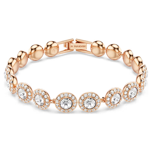 Una Angelic Tennis bracelet, Round, Pavé, Rose, M