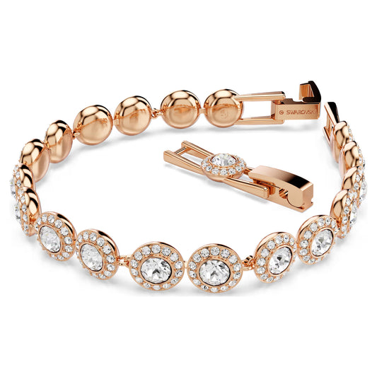 Una Angelic Tennis bracelet, Round, Pavé, Rose, M