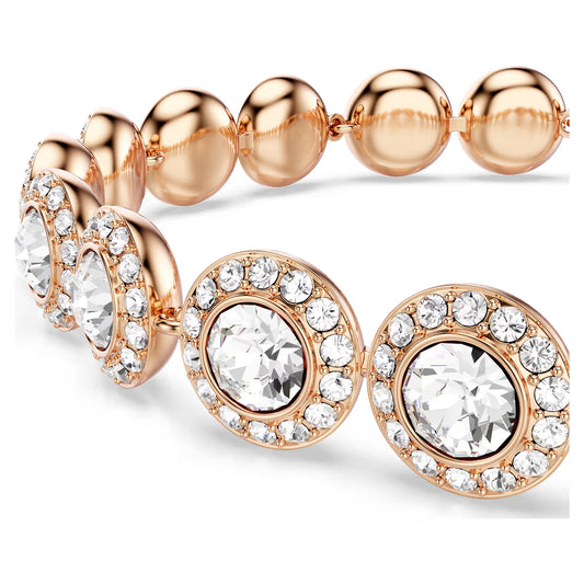 Una Angelic Tennis bracelet, Round, Pavé, Rose, M