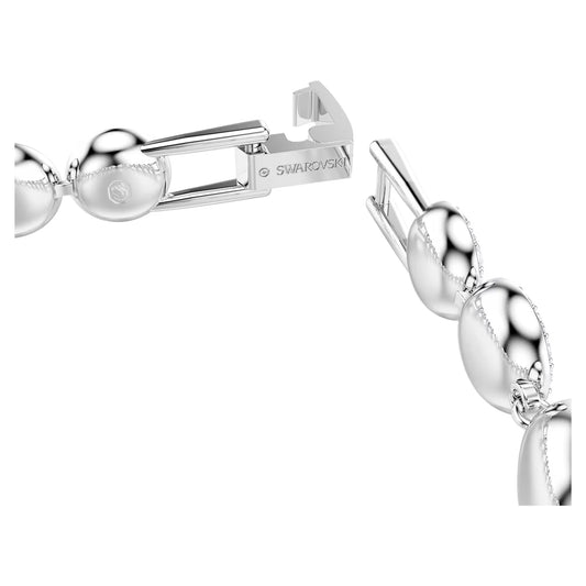 Una Angelic bracelet, Round, White, Rhodium, M