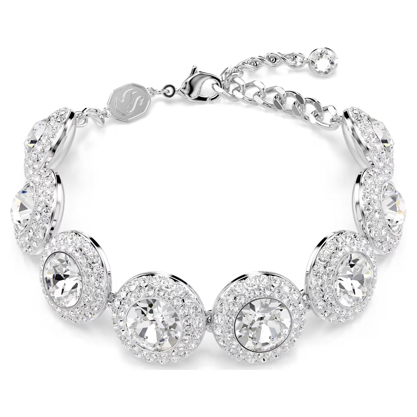 Una Angelic bracelet, White, Rhodium plated