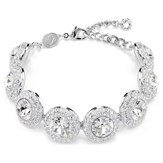 Una Angelic bracelet, White, Rhodium plated