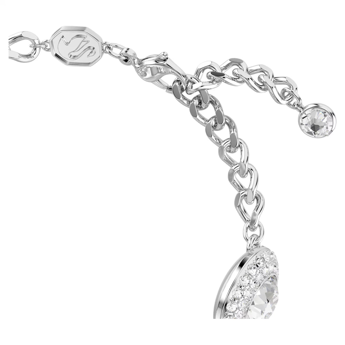 Una Angelic bracelet, White, Rhodium plated