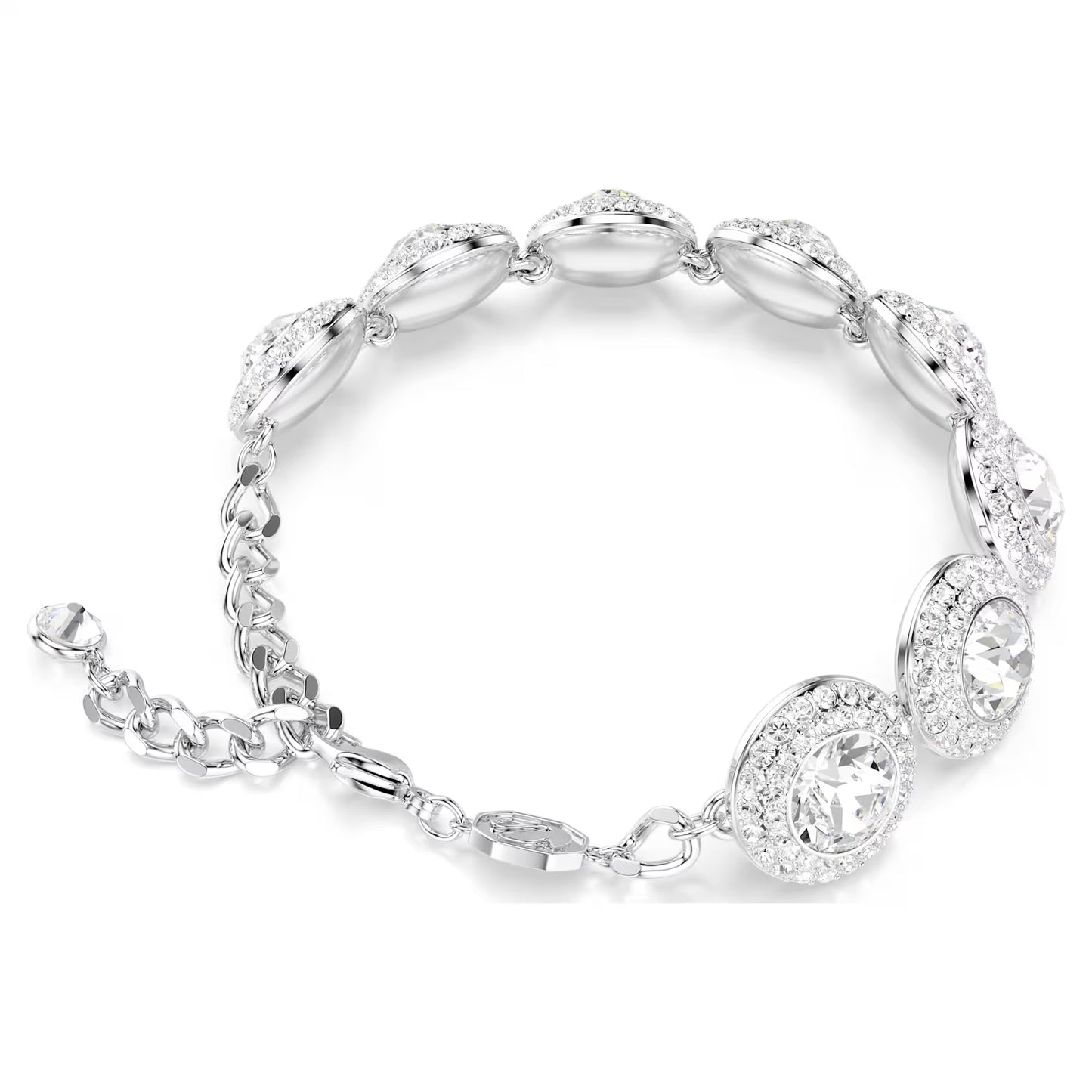 Una Angelic bracelet, White, Rhodium plated