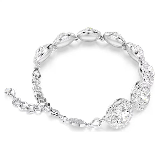 Una Angelic bracelet, White, Rhodium plated