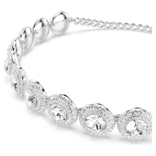 Una Angelic choker, White, Rhodium plated