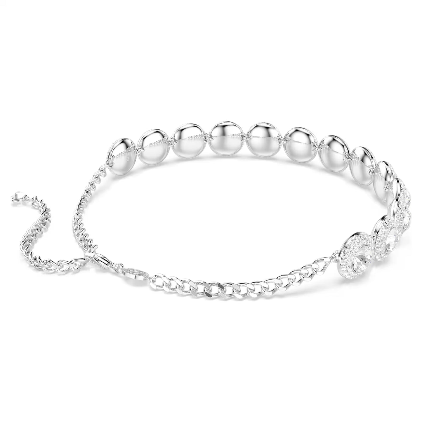 Una Angelic choker, White, Rhodium plated