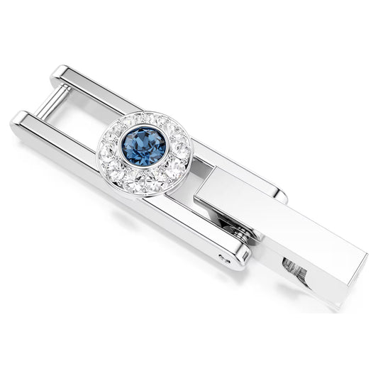 Una Angelic extender, Round cut, Blue, Rhodium plated