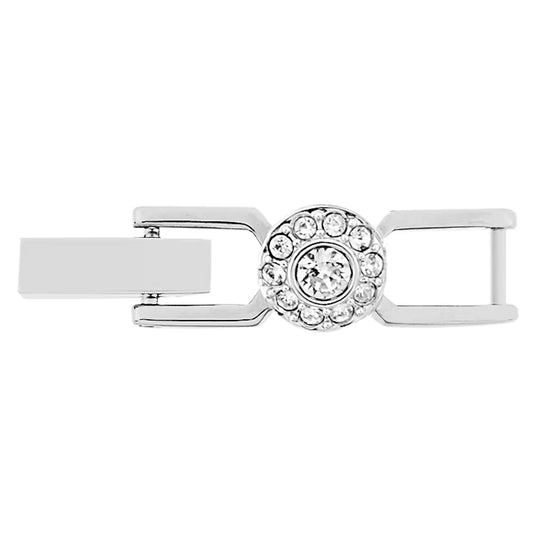 Una Angelic extender, Round cut, White, Rhodium plated
