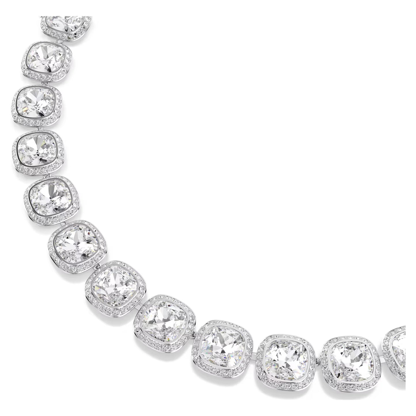 Una Angelic necklace Cushion cut, White, Rhodium plated