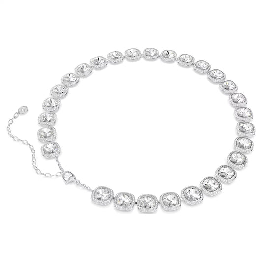 Una Angelic necklace Cushion cut, White, Rhodium plated