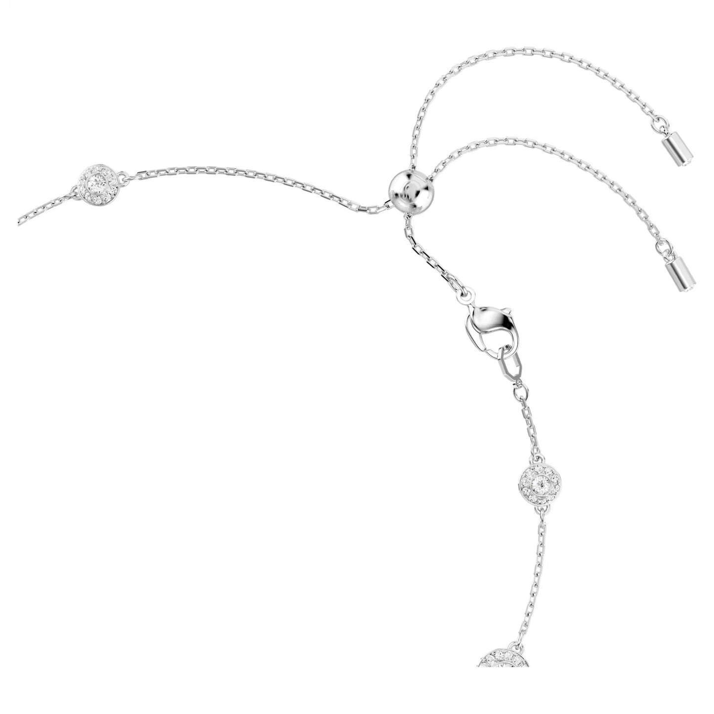 Una Angelic necklace, Round cut, Double sided motifs, White, Rhodium plated