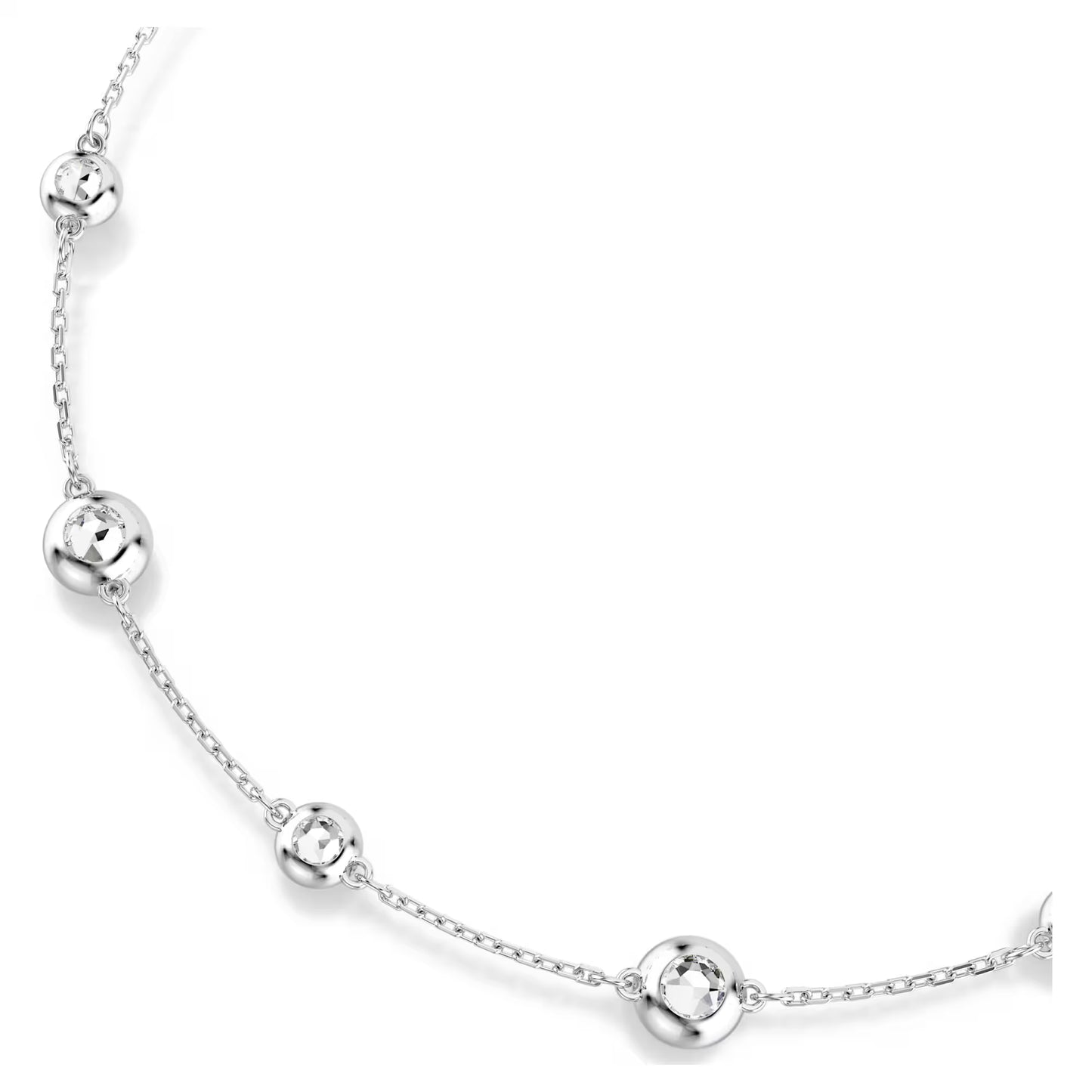 Una Angelic necklace, Round cut, Double sided motifs, White, Rhodium plated