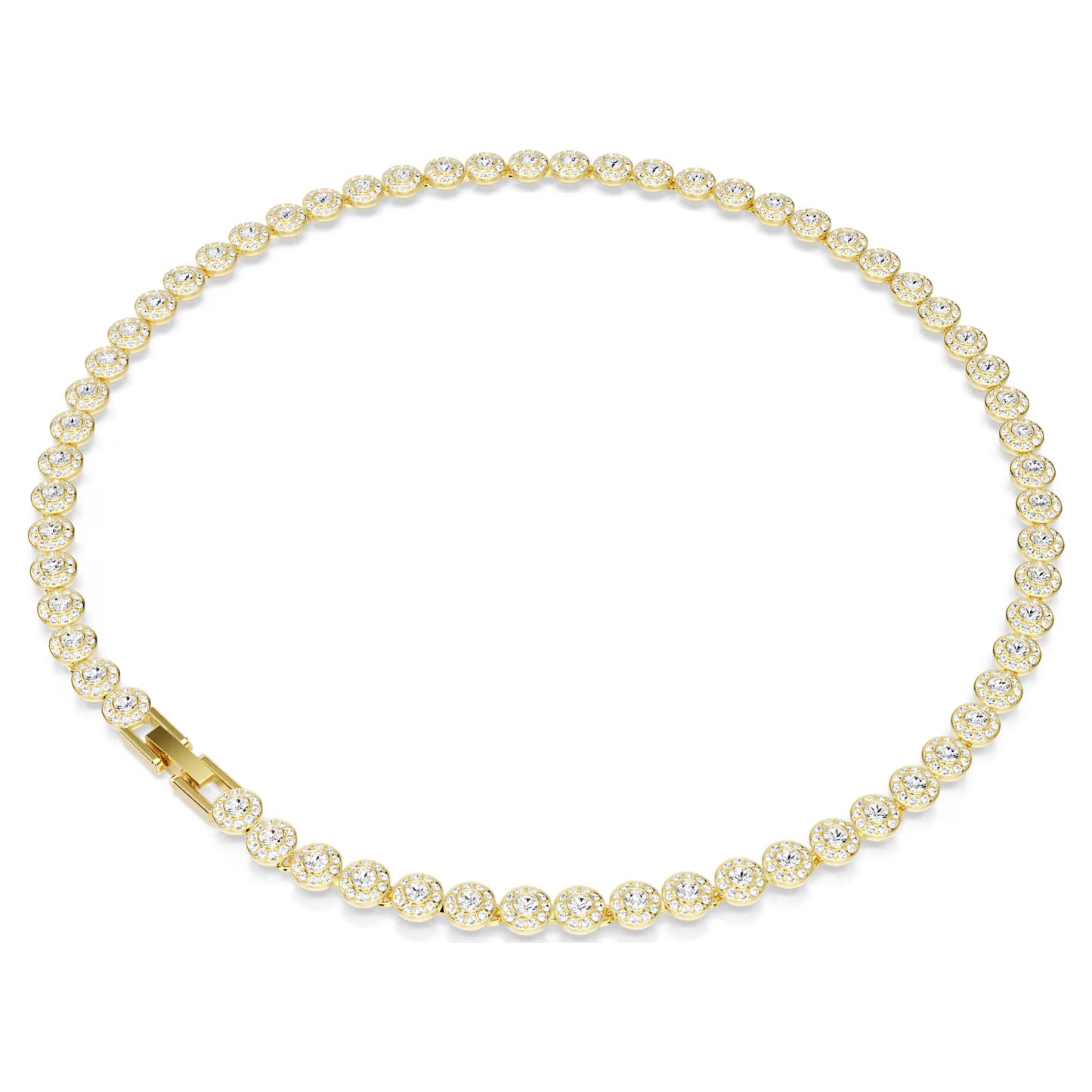 Una Angelic necklace, Round cut, Small, White, Gold-tone plated
