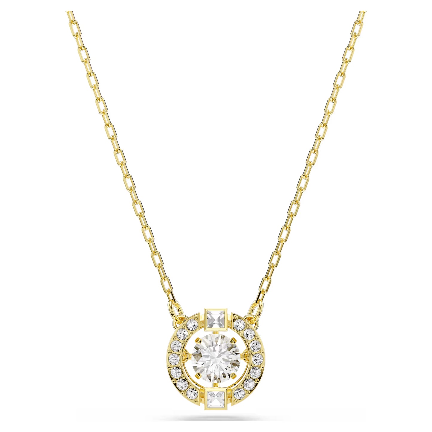 Una Angelic pendant, Mixed cuts, White, 18K gold finish