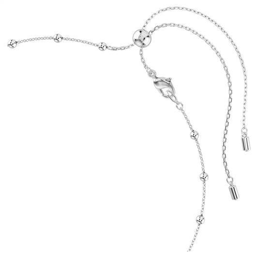 Una Angelic pendant, Round cut, Double sided motifs, White, Rhodium plated