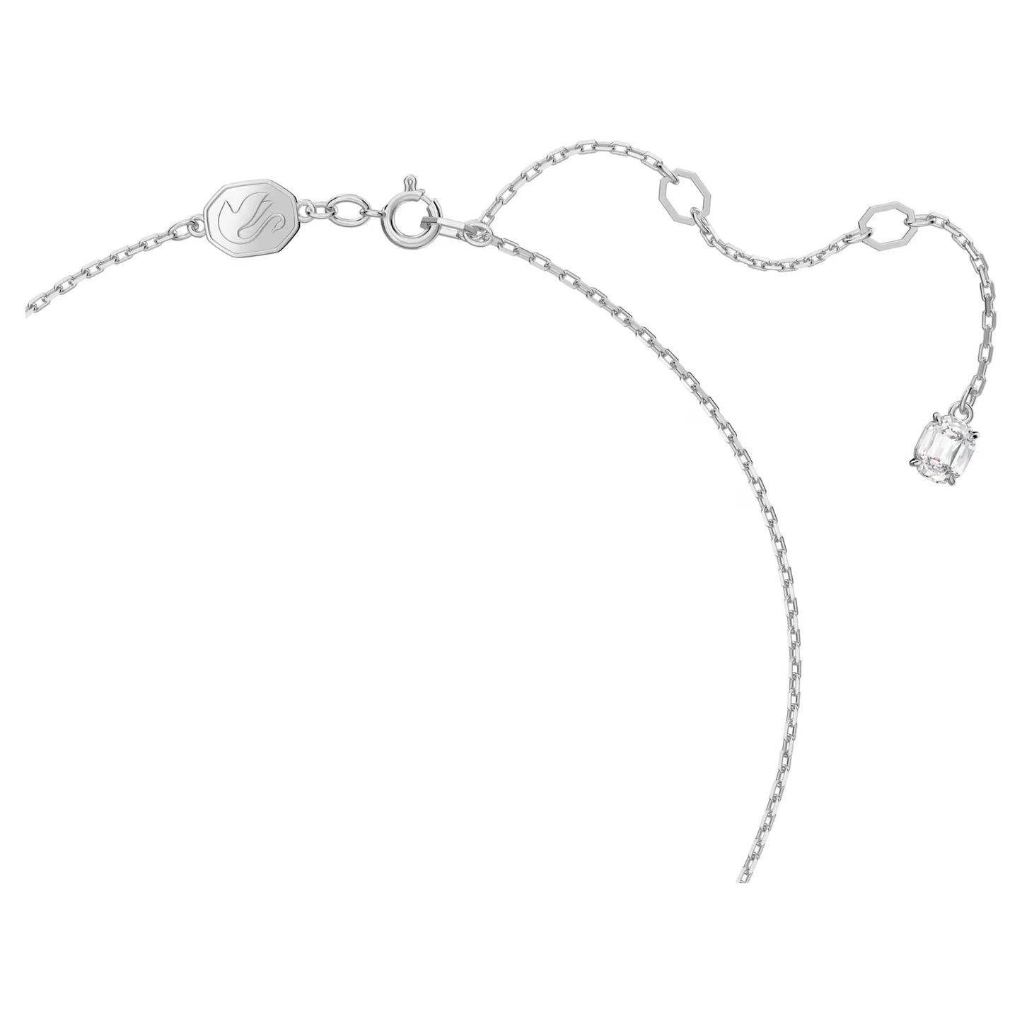 Constella pendant, Round cut, Pavé, White, Rhodium