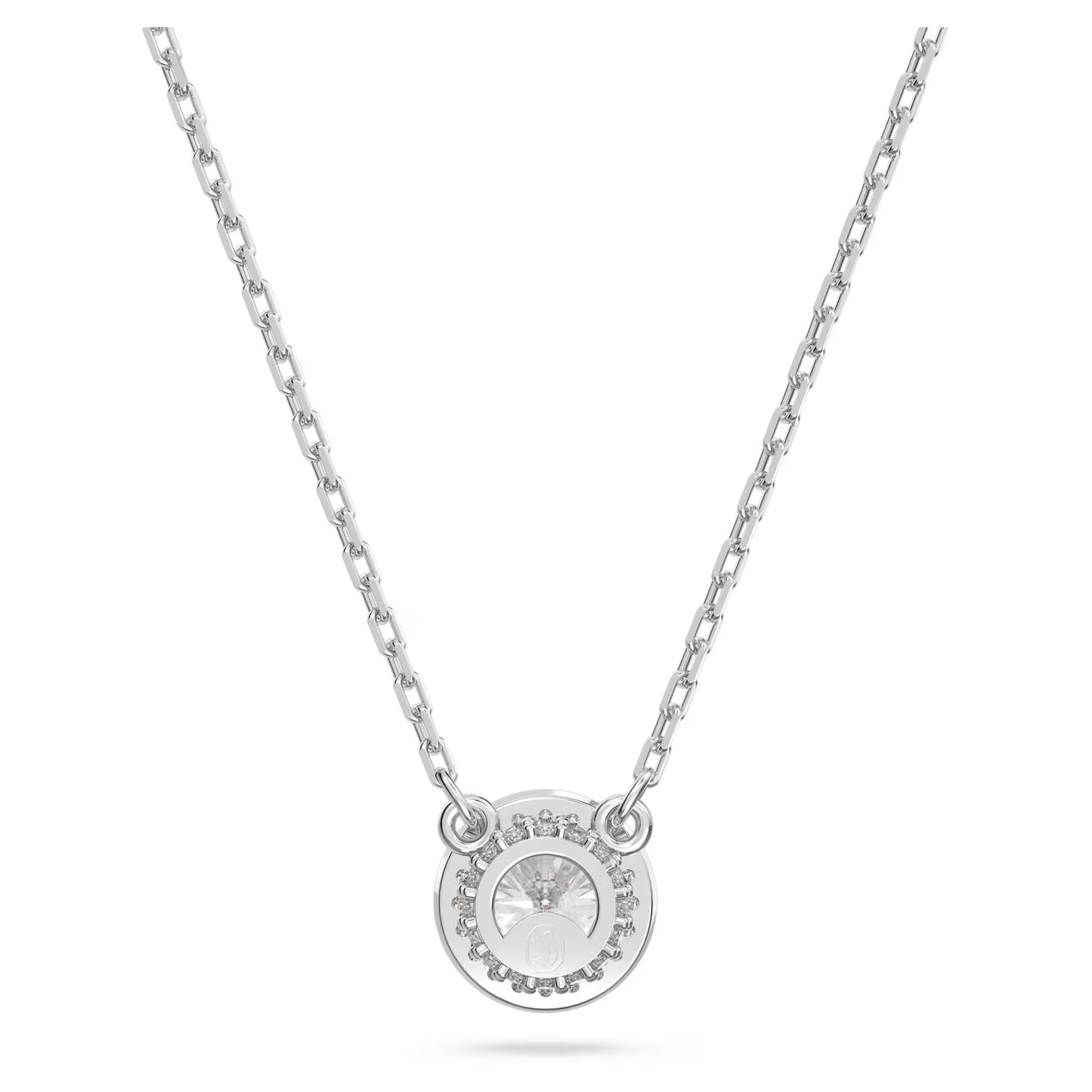 Constella pendant, Round cut, Pavé, White, Rhodium
