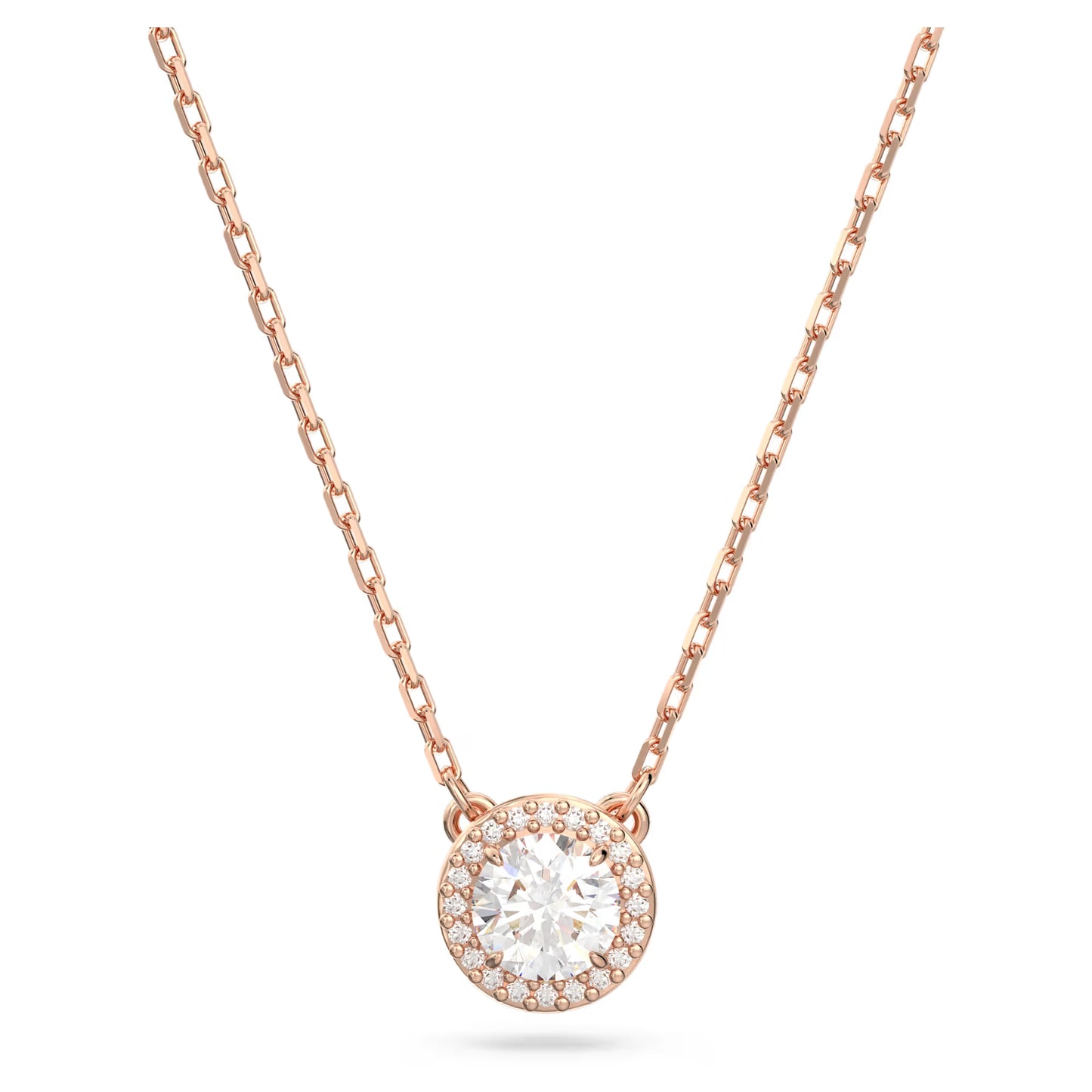 Constella pendant, Round cut, Pavé, White, Rose